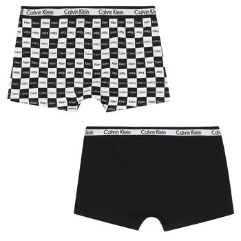 Boys White & Black Boxer Shorts ( 2-Pack )