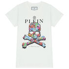 Boys White Logo T-Shirt, 1, hi-res