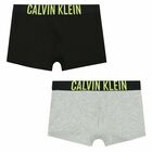 Boys Black & Grey Logo Boxer Shorts ( 2-Pack ), 1, hi-res