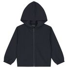 Boys Navy Blue Jacquard Logo Tracksuit, 1, hi-res