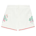 Girls White Strawberry Shorts, 1, hi-res