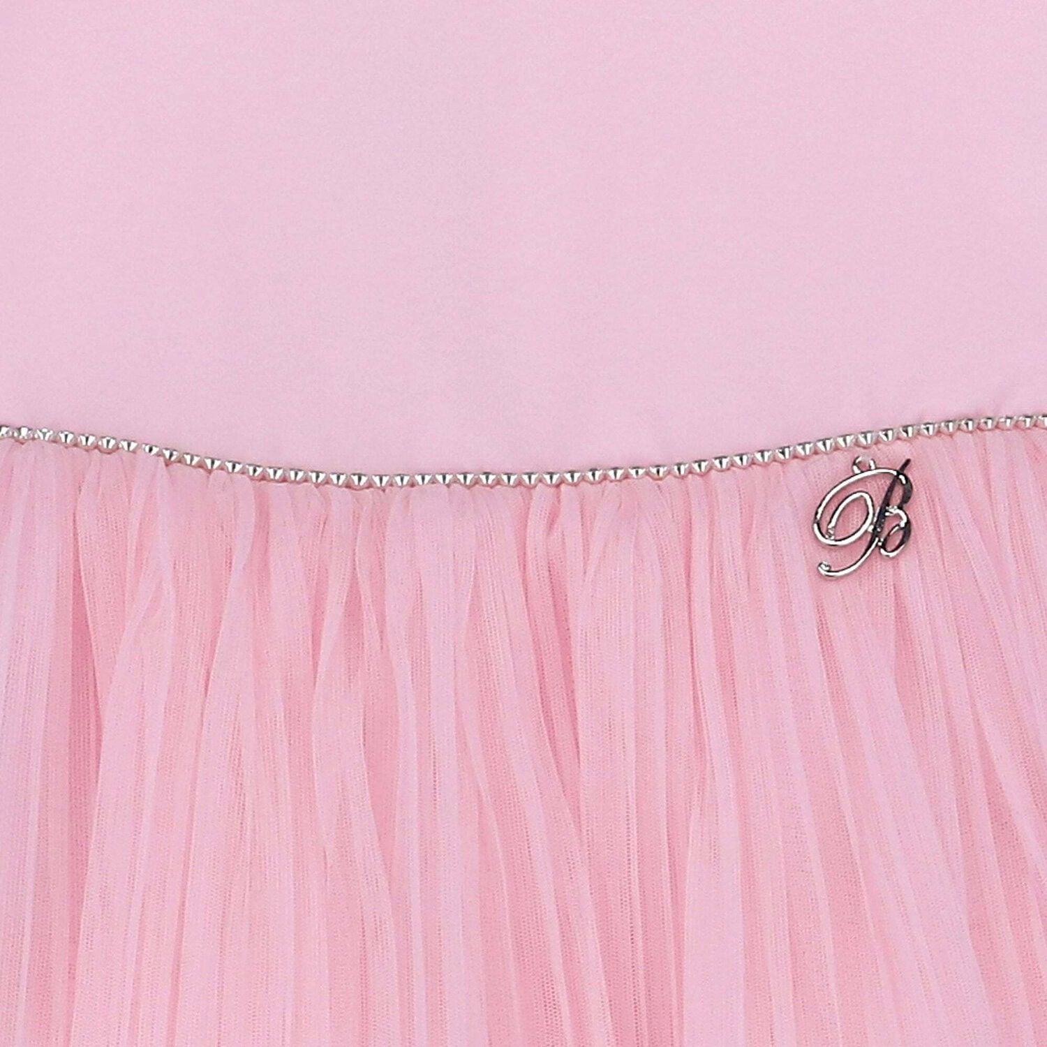 Girls Pink Satin & Tulle Dress, 1, hi-res image number null