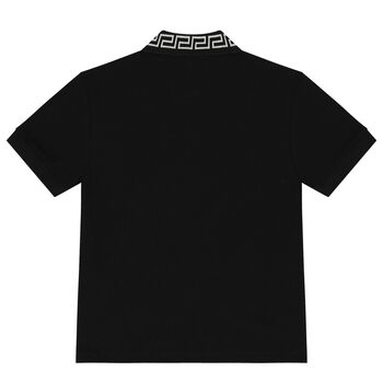 Boys Black Logo Polo Shirt