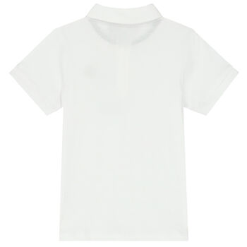 Boys White Logo Polo Shirt