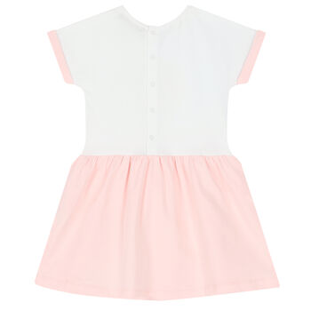 Younger Girls White & Pink Camel Dress