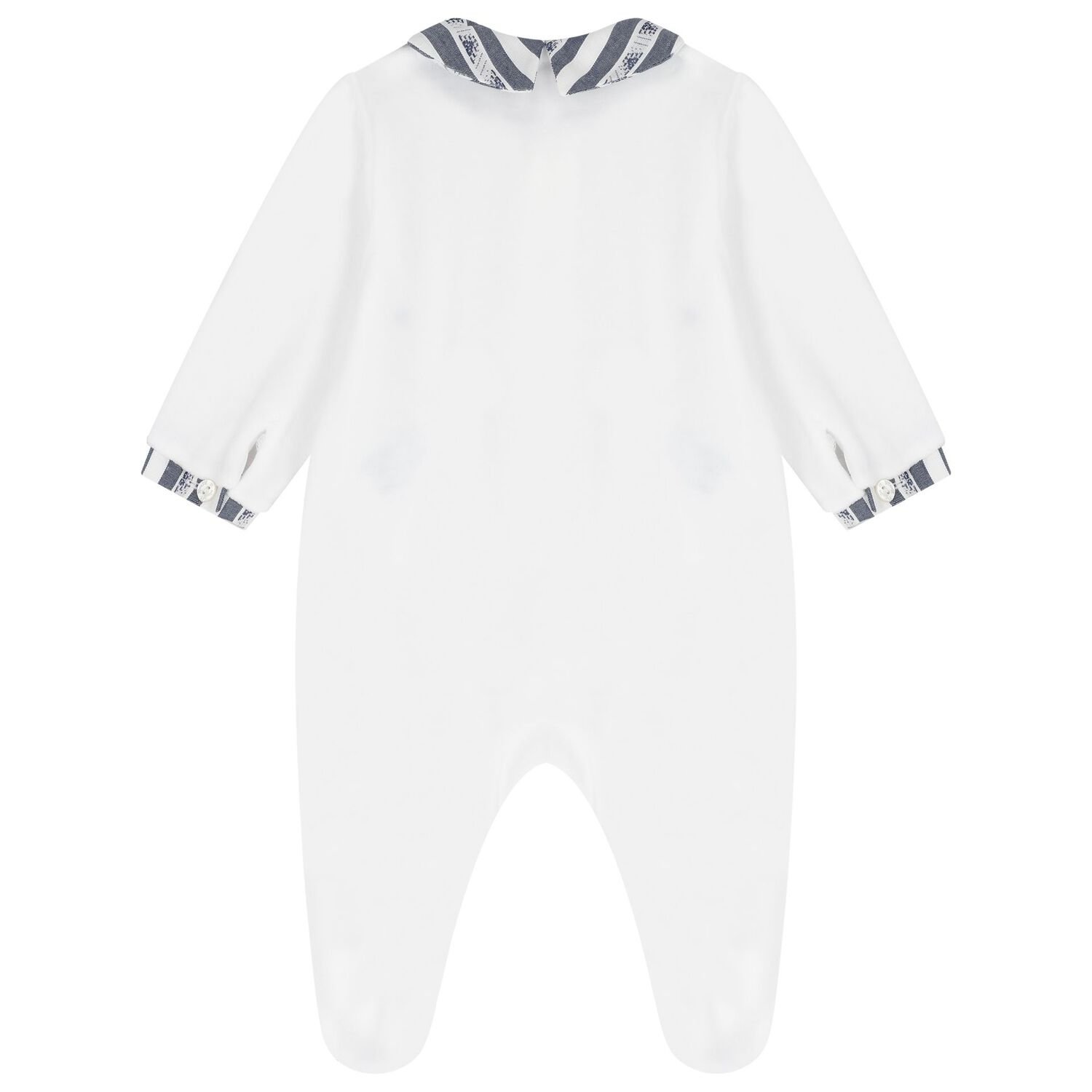 Baby Boys White Velour Sheep Babygrow, 1, hi-res