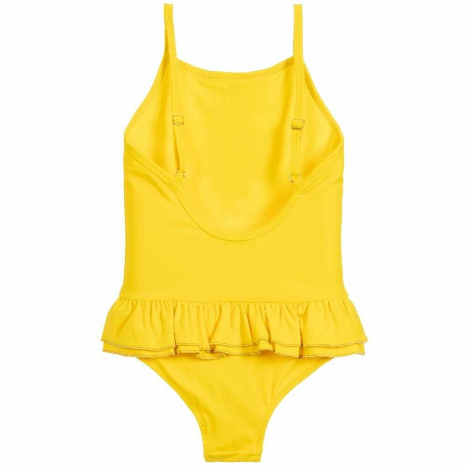 Girls Yellow Ruffle Swimsuit, 1, hi-res