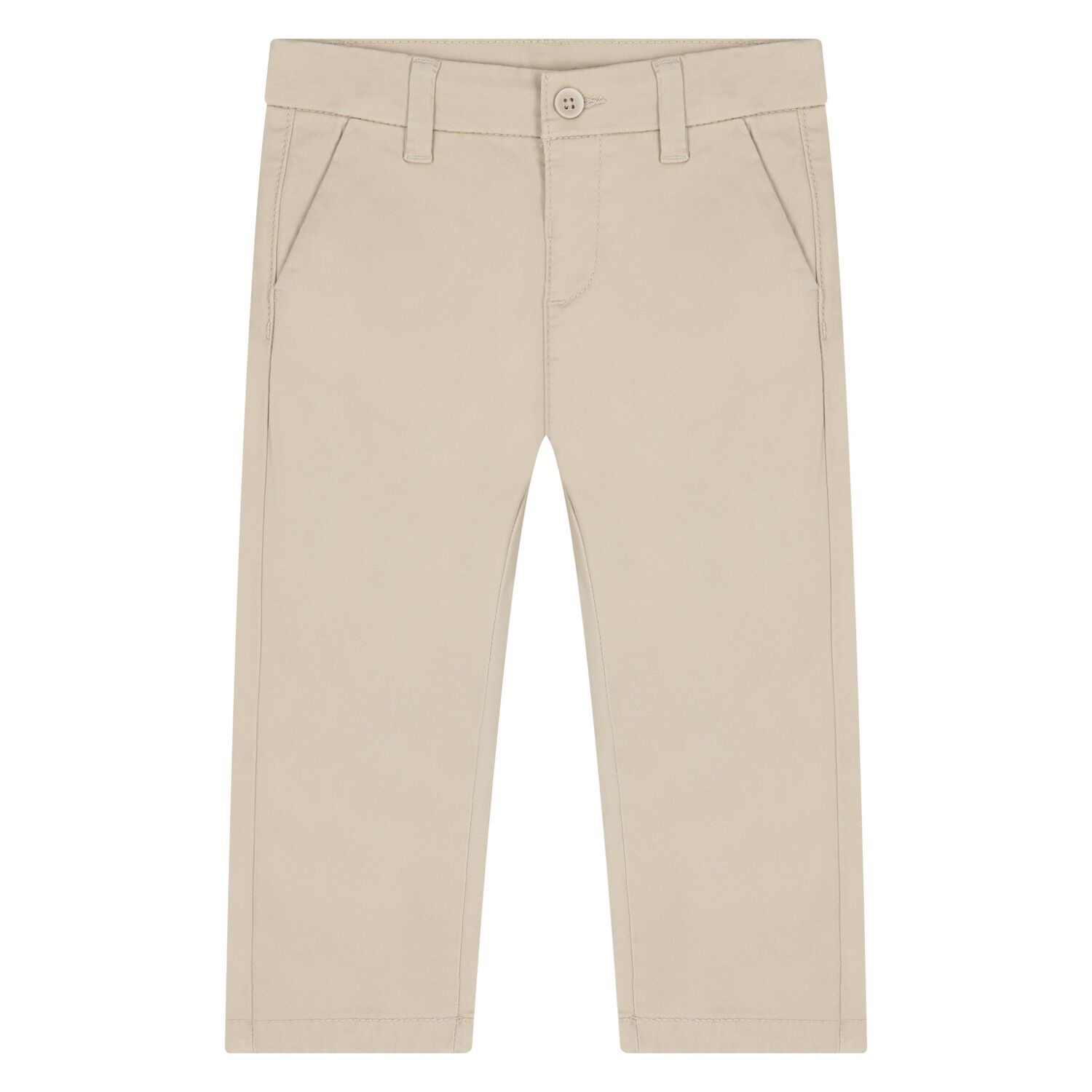 Younger Boys Beige Chino Trousers, 1, hi-res