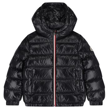 Boys Navy Blue Logo Puffer Jacket