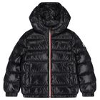 Boys Navy Blue Logo Puffer Jacket, 1, hi-res