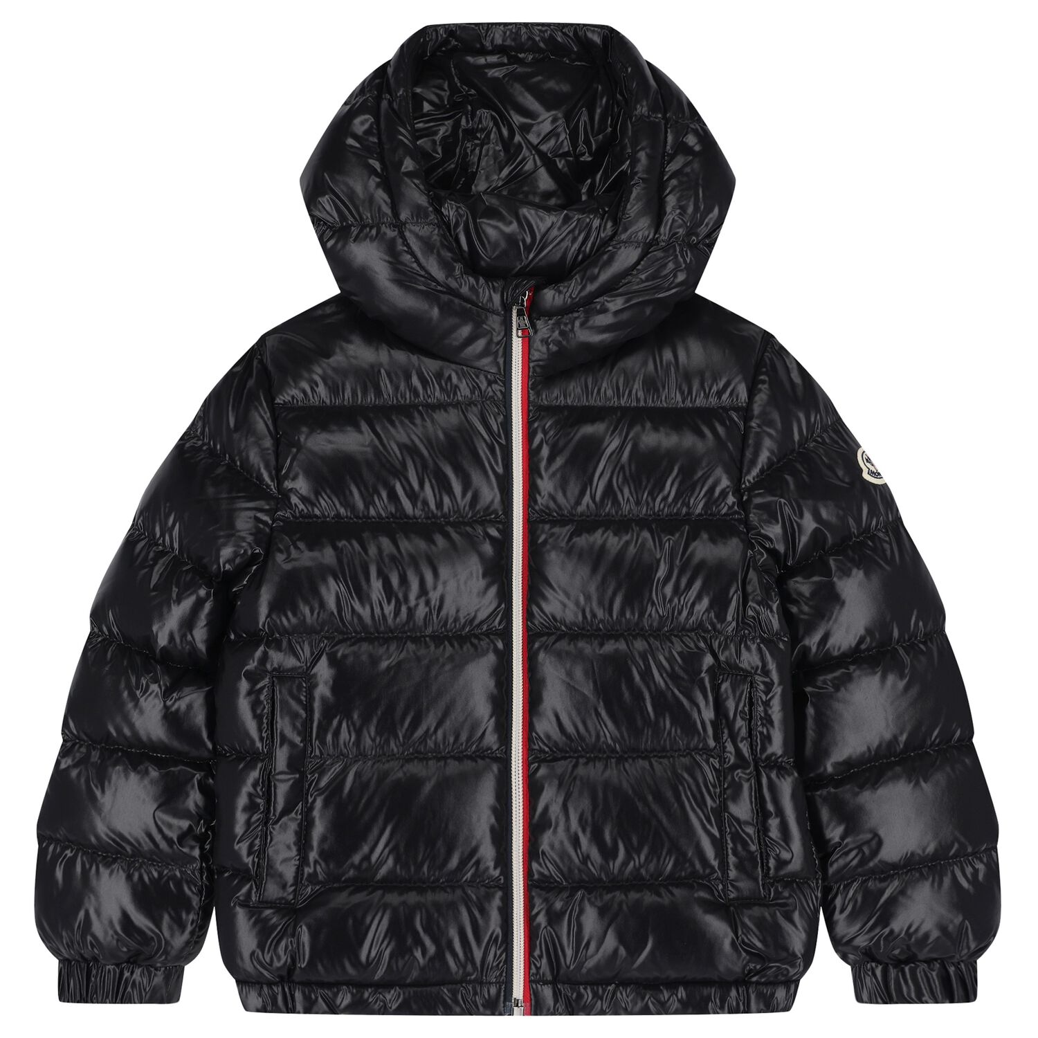 Boys Navy Blue Logo Puffer Jacket, 1, hi-res image number null