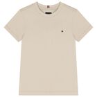 Boys Beige Logo T-Shirt, 4, hi-res