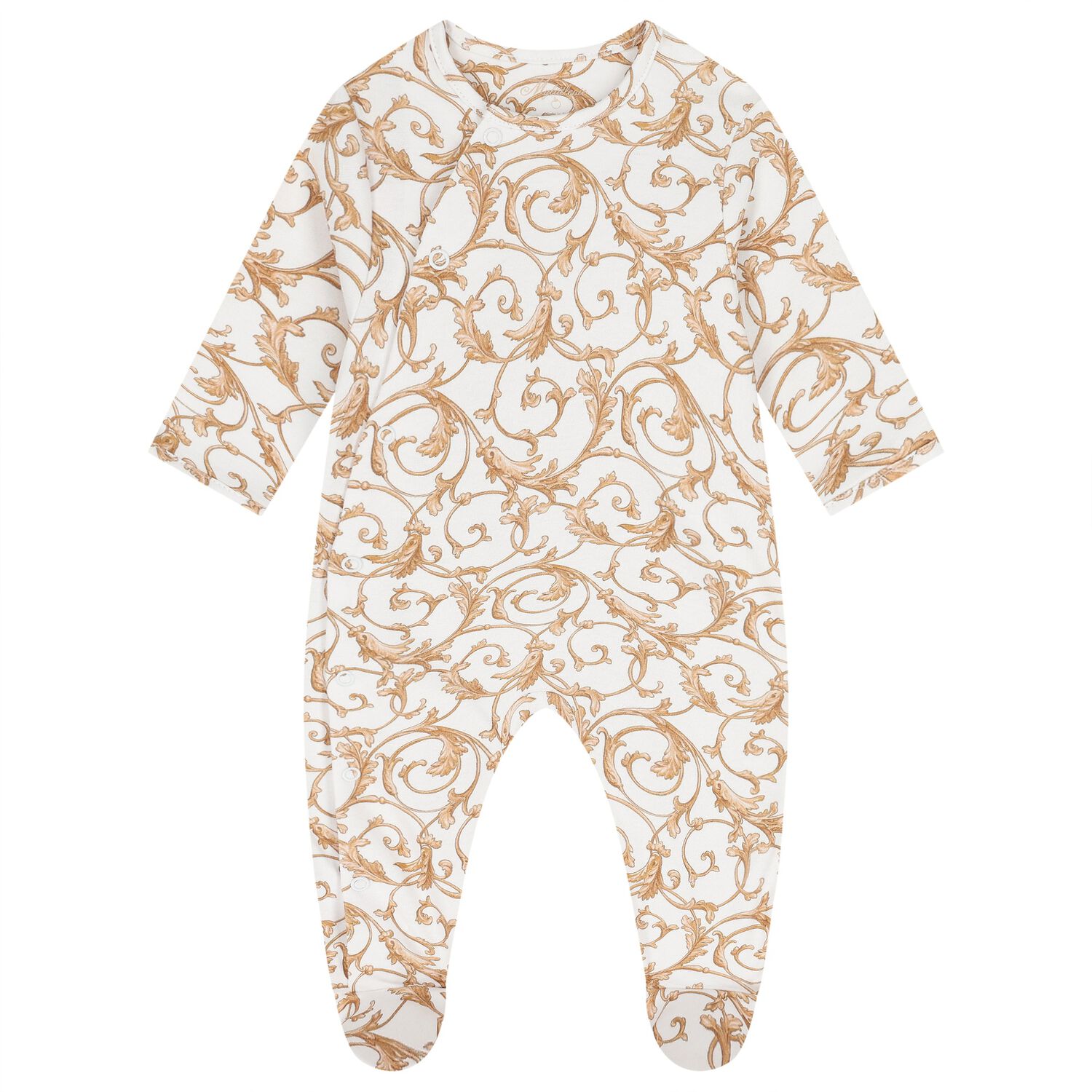 White & Gold Babygrow, 1, hi-res