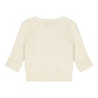 Baby Girls Ivory Cable Knit Cardigan, 1, hi-res