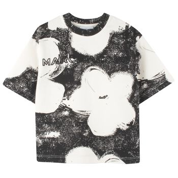 Boys White & Black T-Shirt