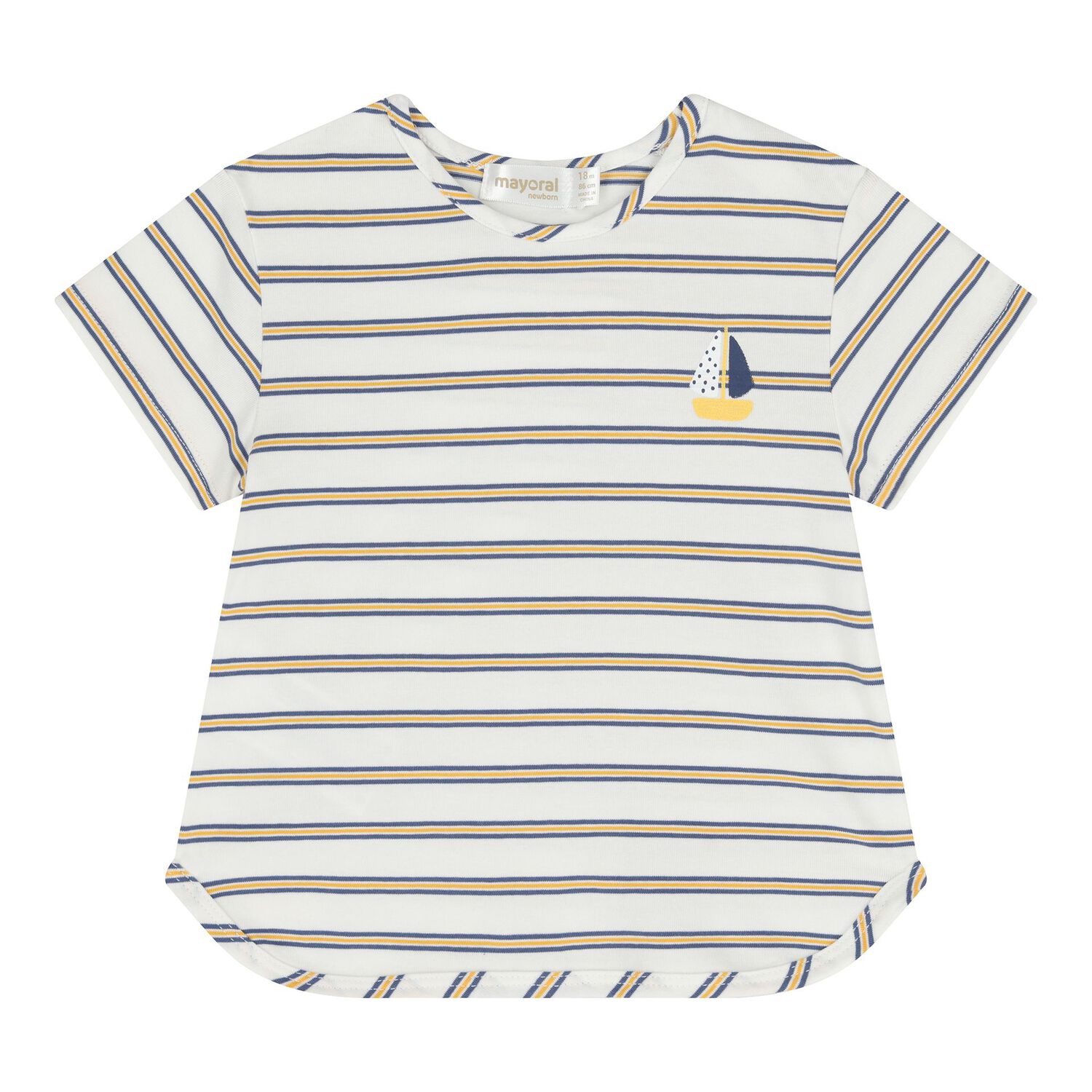 طقم شورت للأطفال البنات بالألوان الأبيض والأزرق والأصفر (عبوة من قطعتين), 1, hi-res