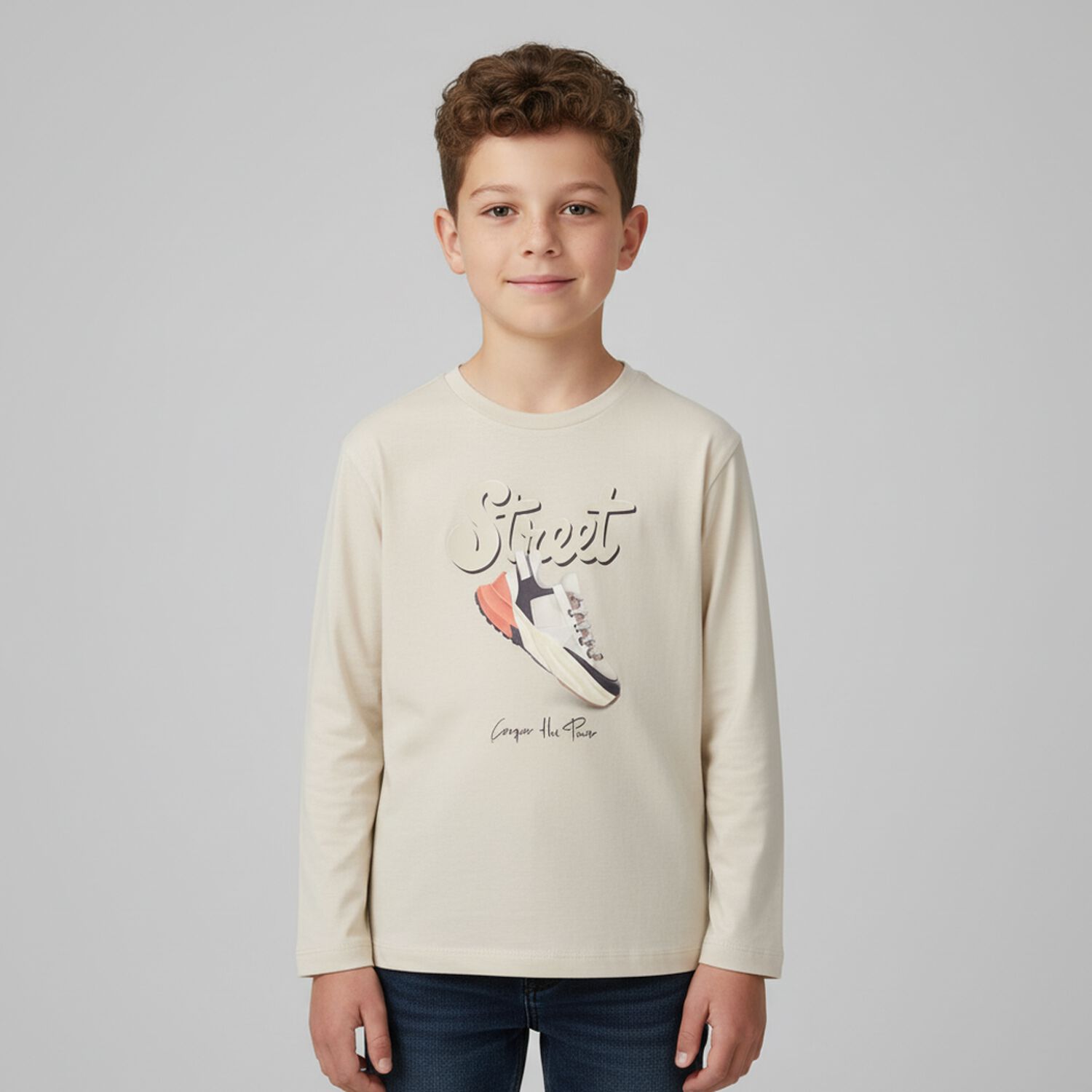 Boys Beige Long Sleeve Top, 1, hi-res