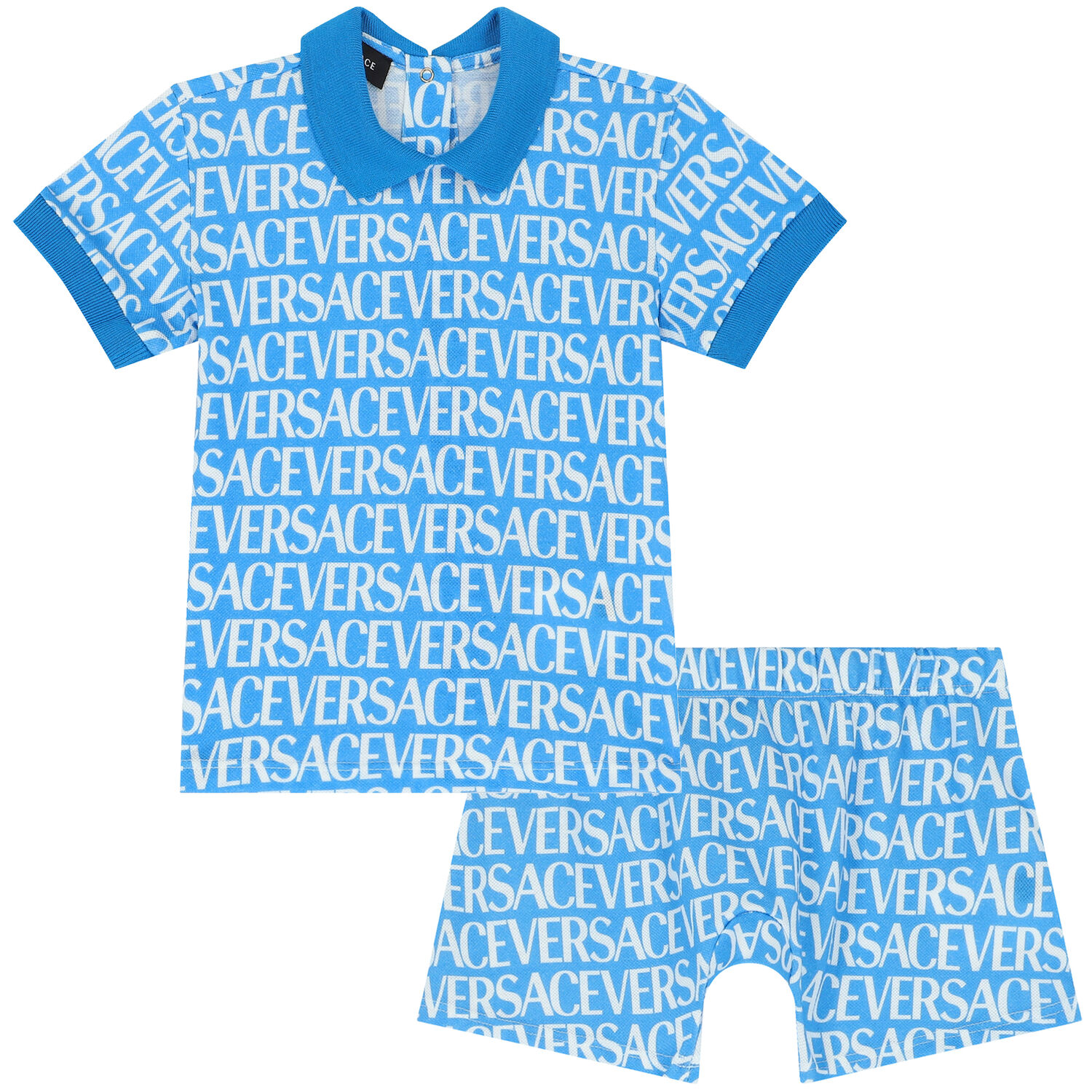 Baby Boys Blue Logo Shorts Set, 1, hi-res