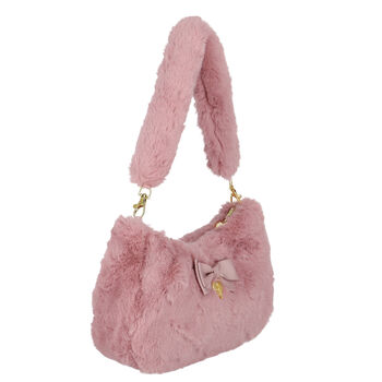 Girls Pink Faux Fur Bag