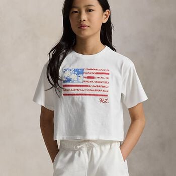 Girls White Flag T-Shirt