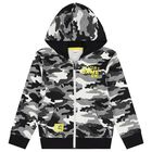 Boys White & Black Camouflage Tracksuit, 1, hi-res
