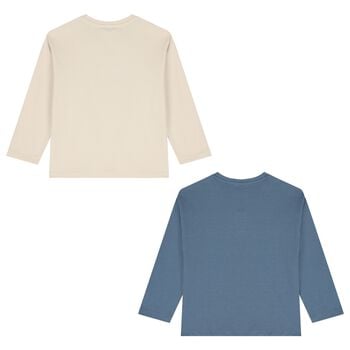 Boys Ivory & Blue Motorbike T-Shirt ( 2pack )