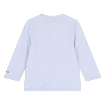 Baby Boys Blue Logo Long Sleeve Top