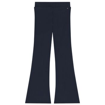 Girls Navy Blue Logo Leggings