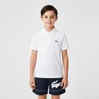 Boys White Logo Polo Shirt, 1, hi-res