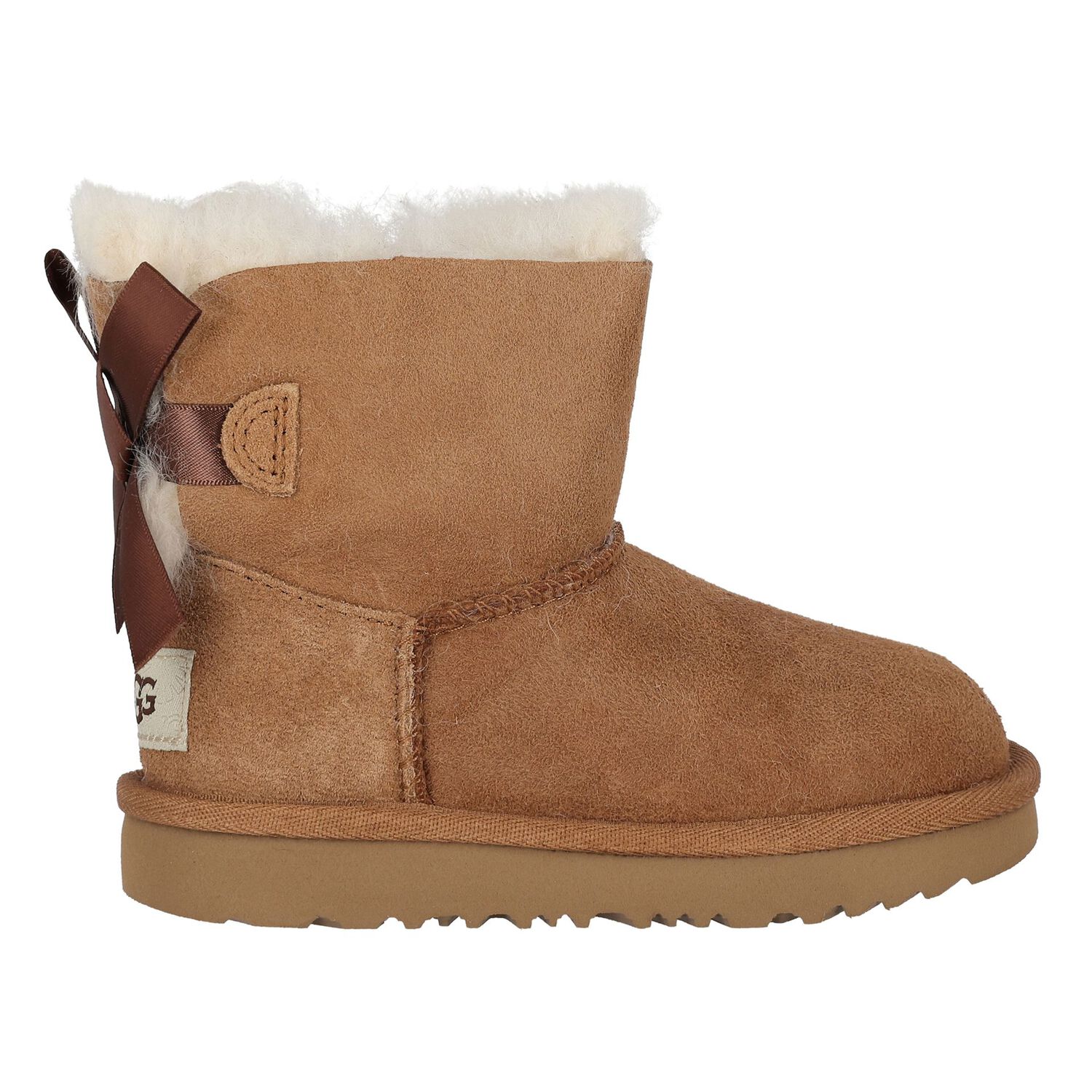 Younger Girls Chestnut Brown Mini Bailey Bow II Suede Boots, 2, hi-res