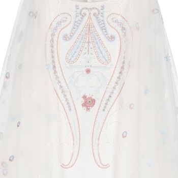 Girls Ivory Flower Cape Tulle Dress 