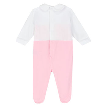 Baby Girls White & Pink Love Babygrow