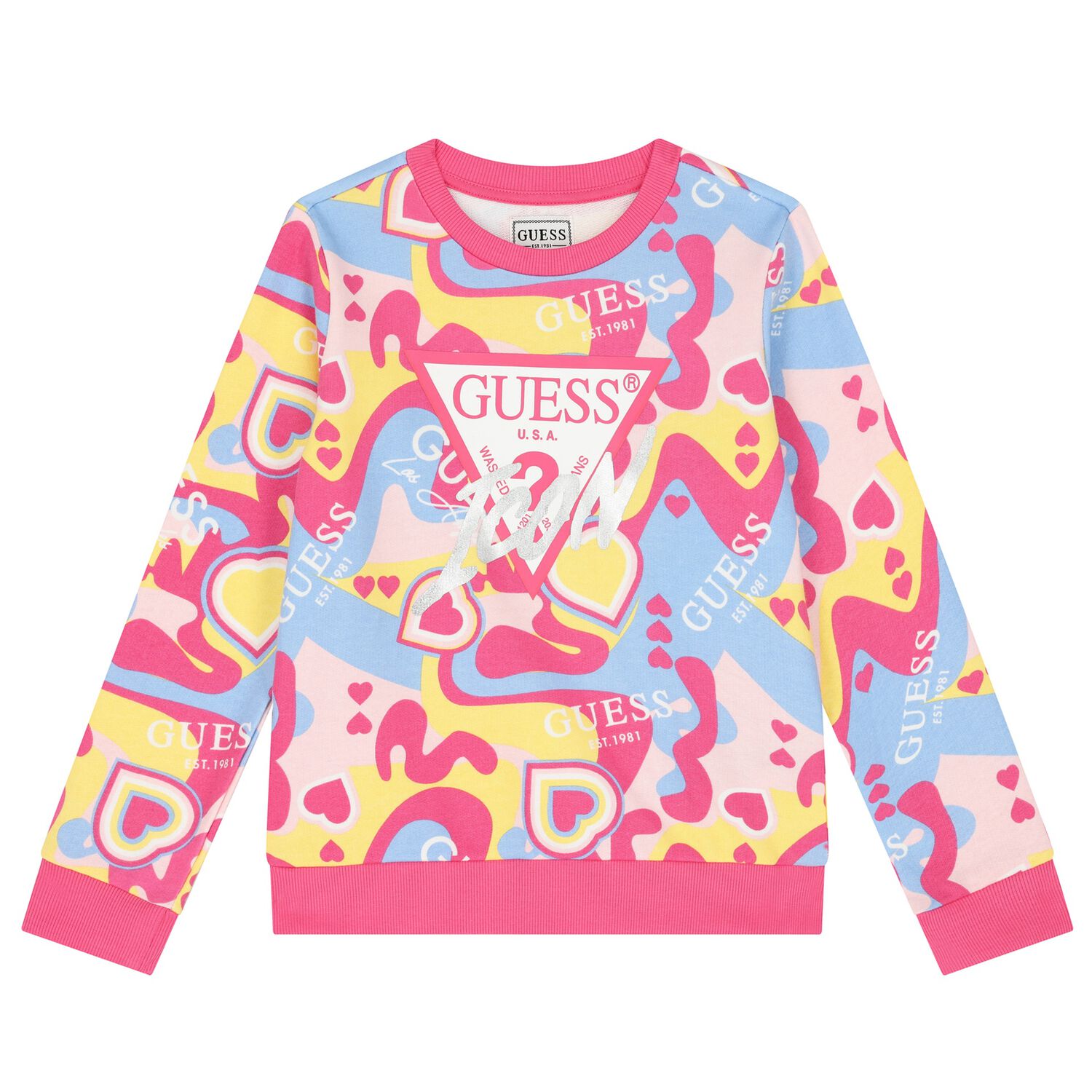 Girls Multi-Coloured Logo Sweatshirt, 2, hi-res