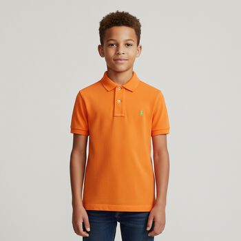 Boys Orange Logo Polo Shirt