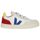 White Logo Leather Trainers , 1, hi-res