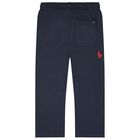 Boys Navy Blue Logo Joggers, 1, hi-res