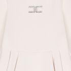 Girls Ivory Embellished Logo Dress, 1, hi-res