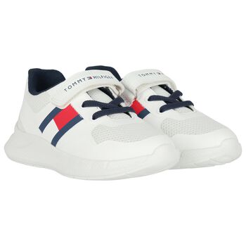 Boys White Logo Trainers