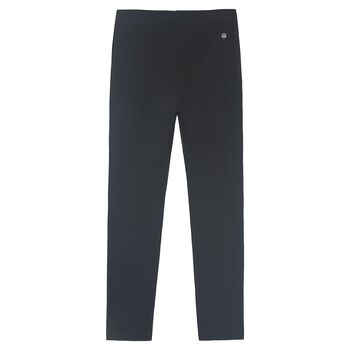 Girls Grey Logo Leggings