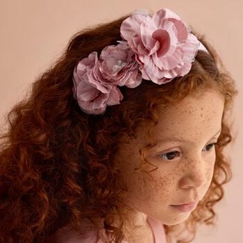 Girls Pink Flower Headband