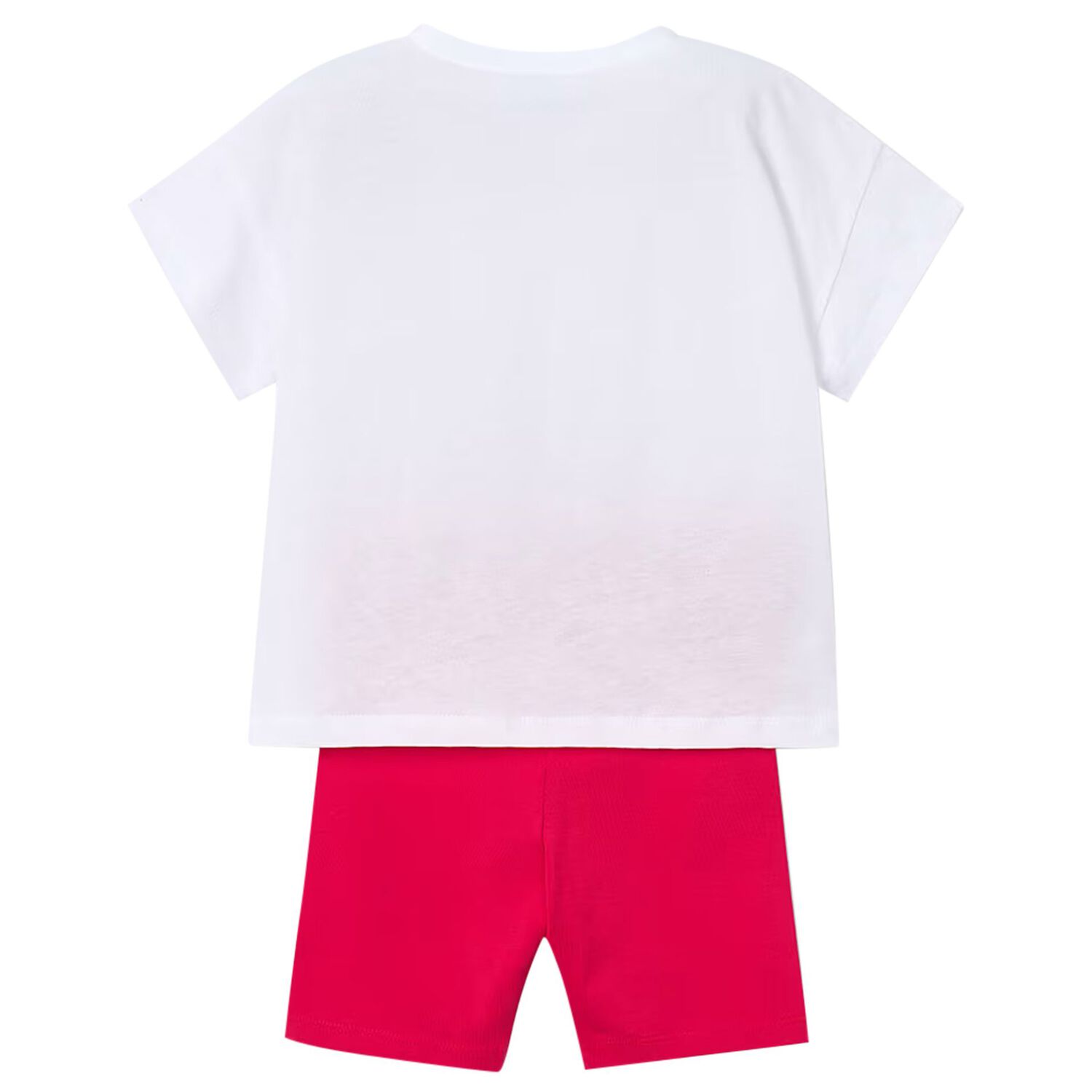Girls White & Red Cycling Shorts Set, 1, hi-res