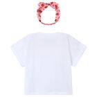 Girls White T-Shirt & Headband Set, 2, hi-res