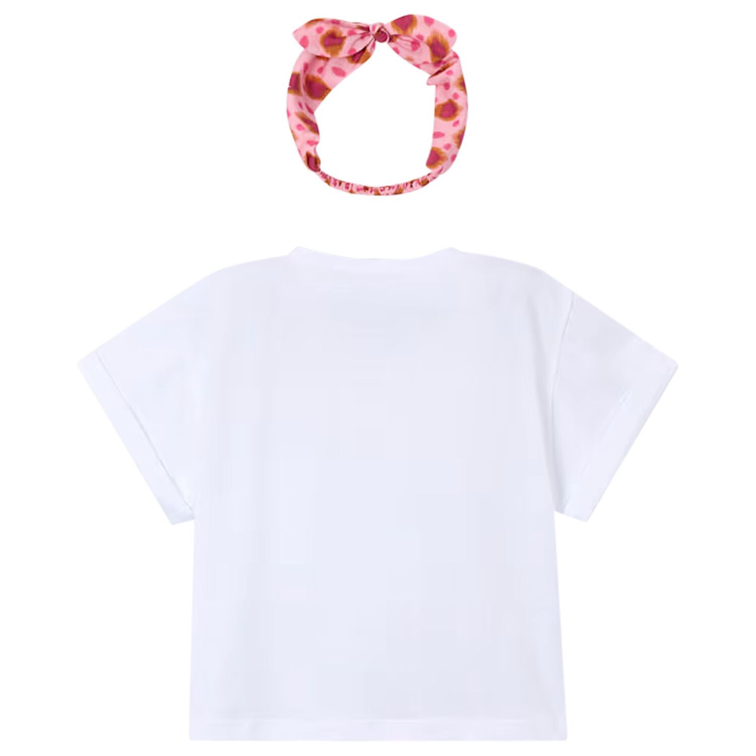 Girls White T-Shirt & Headband Set, 2, hi-res