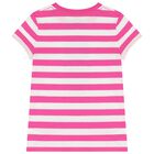 Girls White & Pink Striped T-Shirt, 1, hi-res