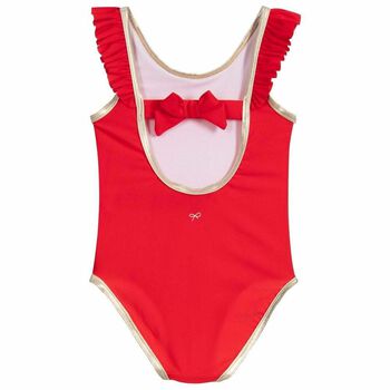 Girls Red & Gold Swimsuit