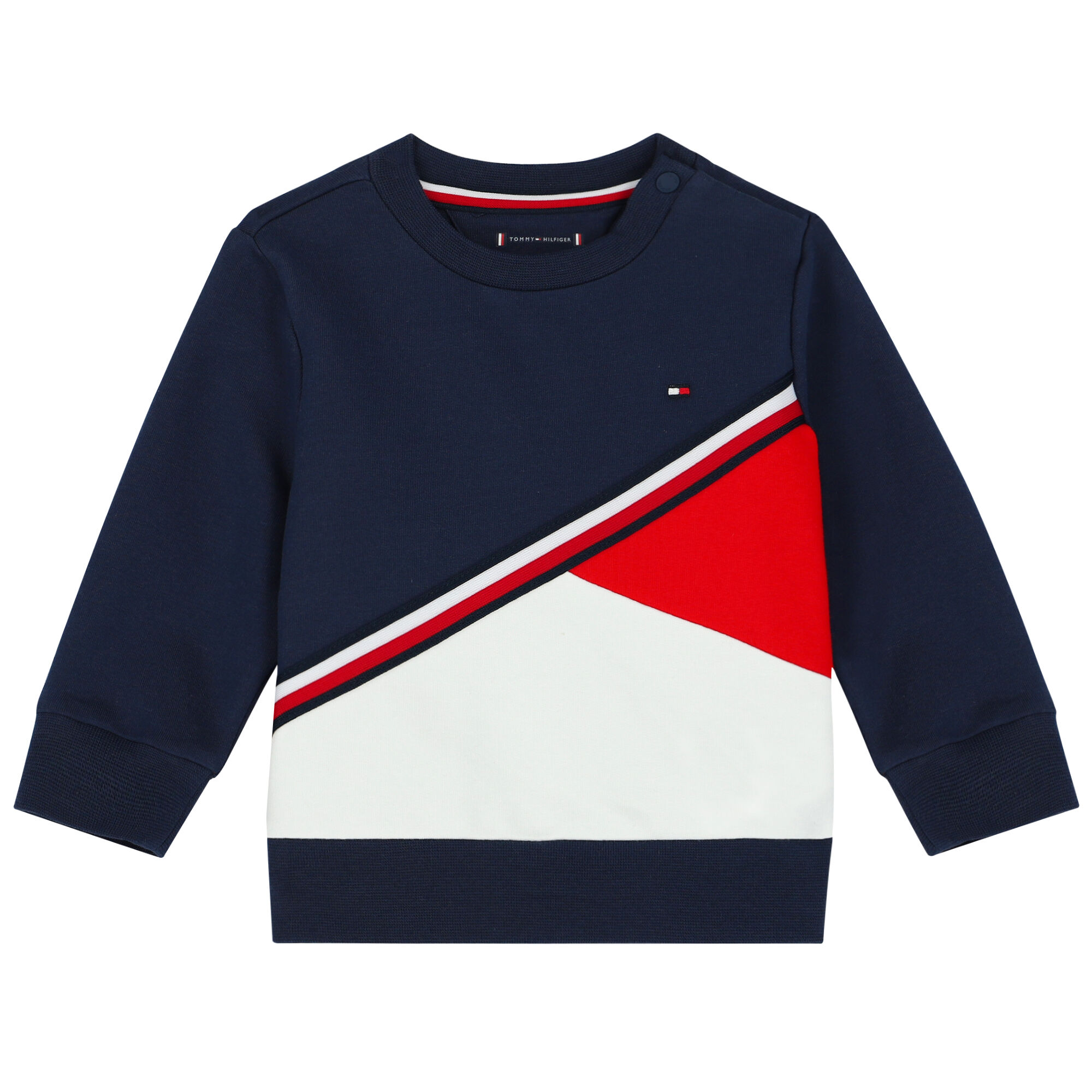 Navy blue and red hotsell sweatshirt