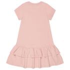 Girls Pink Faux Fur Bag Logo Dress, 3, hi-res