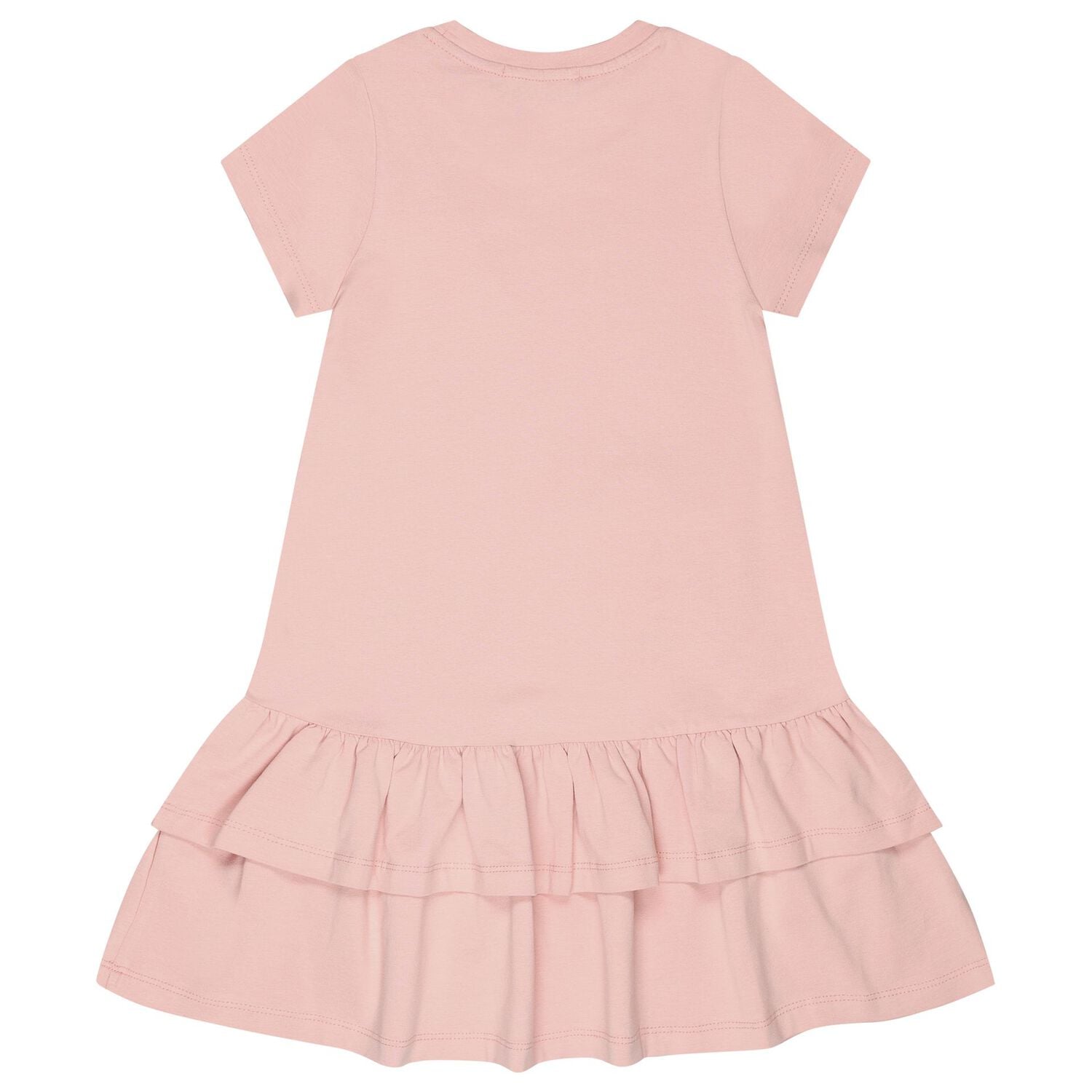 Girls Pink Faux Fur Bag Logo Dress, 3, hi-res