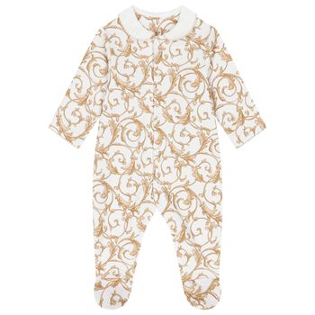 White & Gold Babygrow