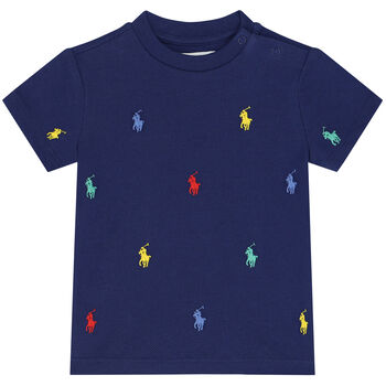 Younger Boys Navy Blue Logo T-Shirt